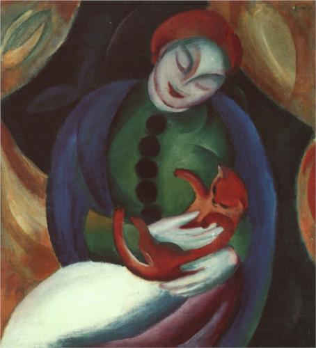 Girl with Cat - Franz Marc
