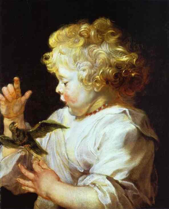Infant with a Bird - Peter Paul Rubens
