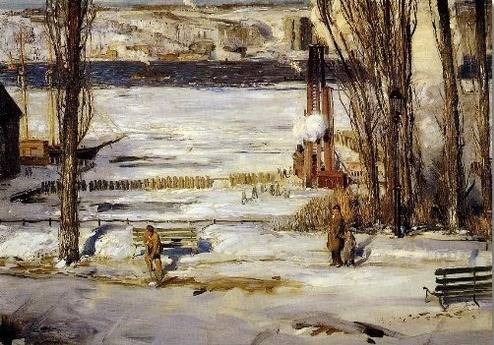 Morning Snow Hudson River - George Bellows