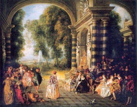 Pleasures of the Ball - Jean Antoine Watteau