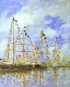 Sailing Ships at Deauville - Eugene Boudin