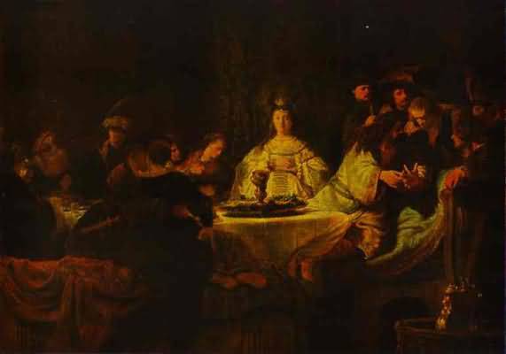 Samson Putting Forth His Riddles at the Wedding Feast - Rembrandt van Rijn