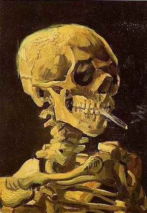 Skull with Burning Cigarette - Vincent van Gogh