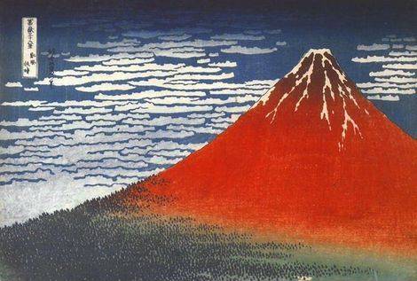 South Wind at Clear Dawn - Katsushika Hokusai