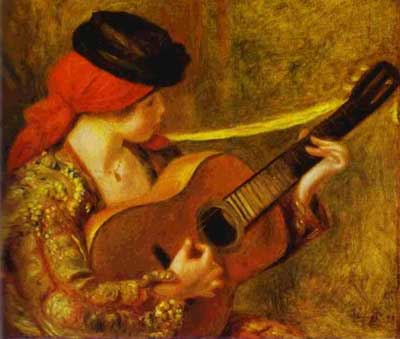 Spanish Woman with a Guitar - Pierre Auguste Renoir