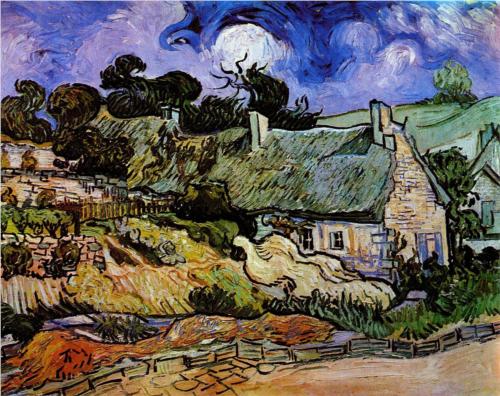 Thatched Cottages at Cordeville - Vincent Van Gogh