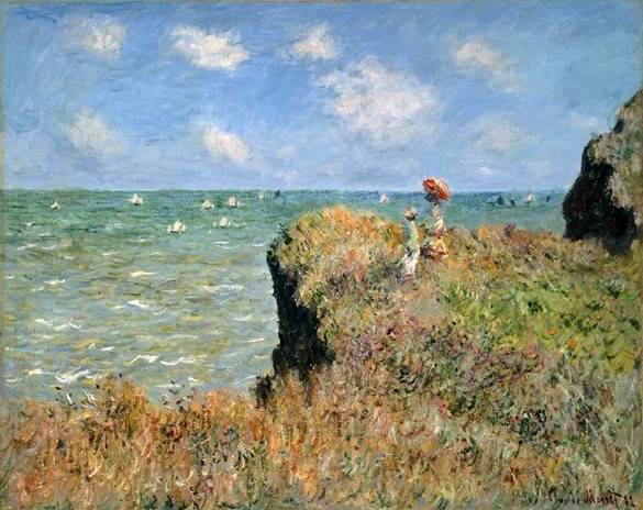 Walk on the Cliff at Pourville - Claude Monet