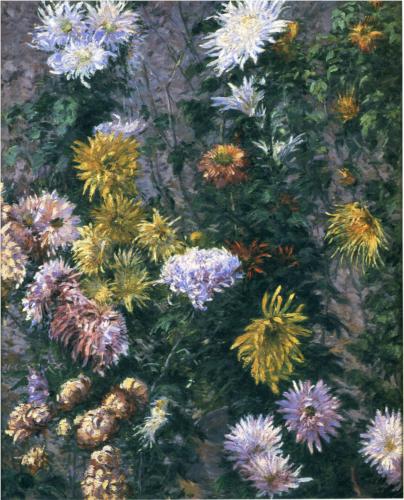White and Yellow Chrysanthemums - Gustave Caillebotte