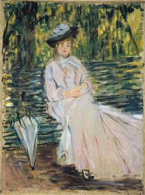 Woman Seated on a Bench - Claude Monet