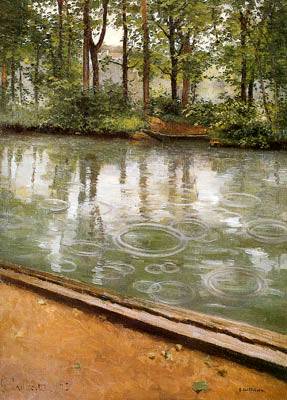 Yerres Riverbank in the Rain - Gustave Caillebotte