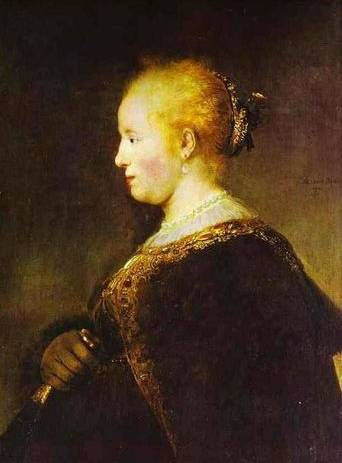 Young Woman with the Fan - Rembrandt van Rijn